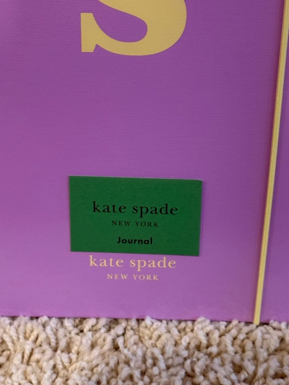kate spade Lavender and Yellow Monogram ‘s’ Journal